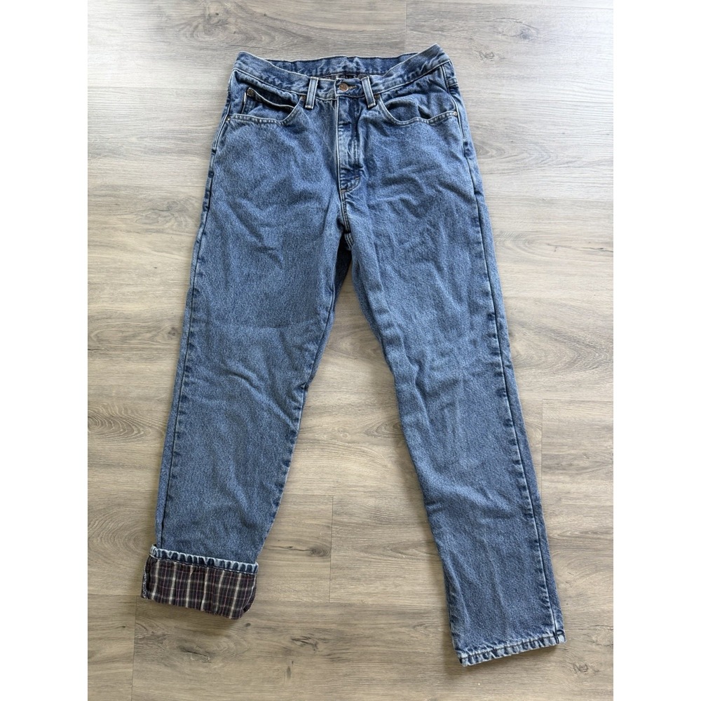 L.L. Bean Double L Classic Fit Jeans Mens 32x32 Blue Flannel Lined Denim Outdoor